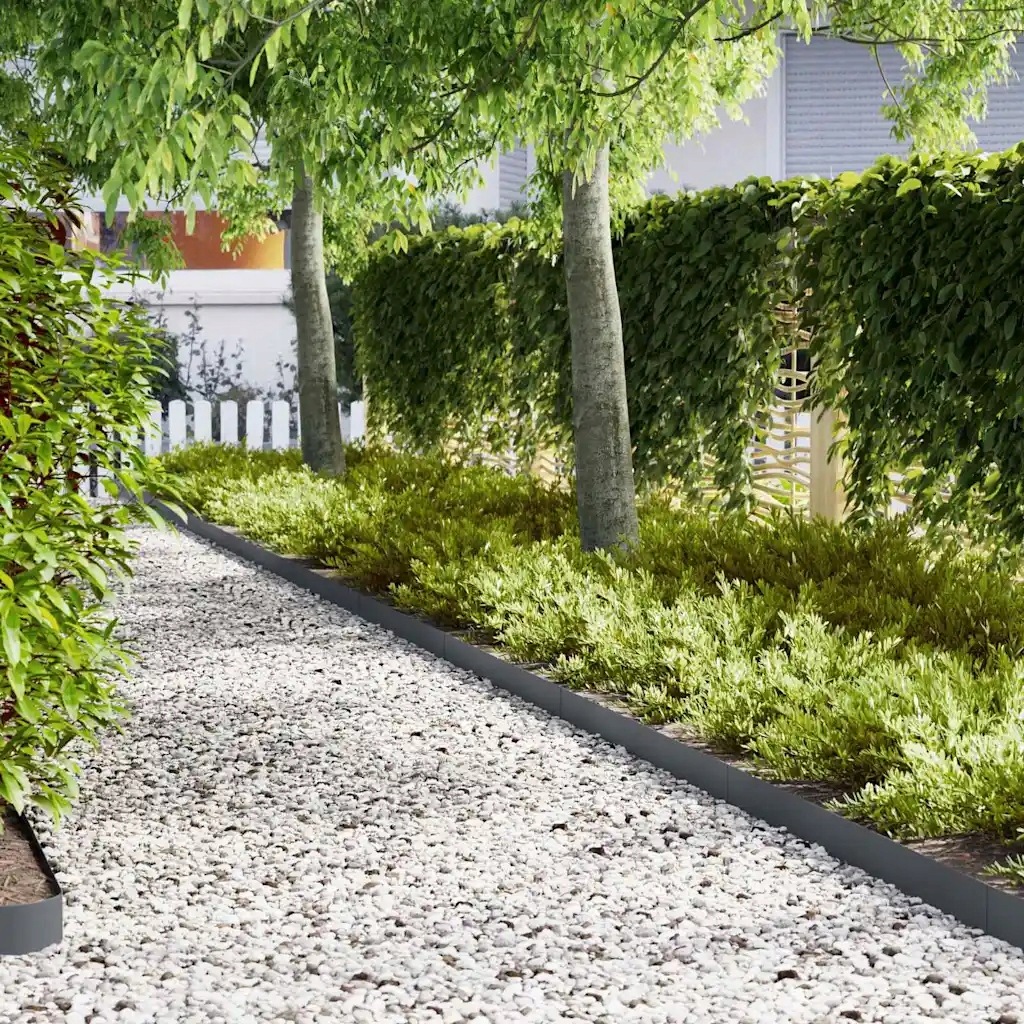 vidaXL Okraj trávníku 30 pcs Antracit 100 x 0,05 x 15 cm