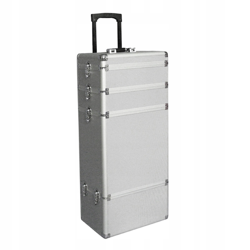 Kadeřnický kufr Aluminiový na kolečkách Velký XXL modulární Kufřík mobilní