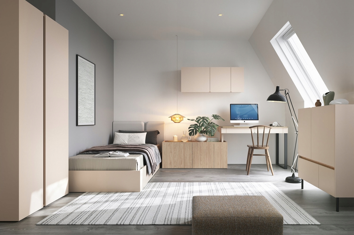 Sada nábytku Galia 2 písková béžová olejovaný dub