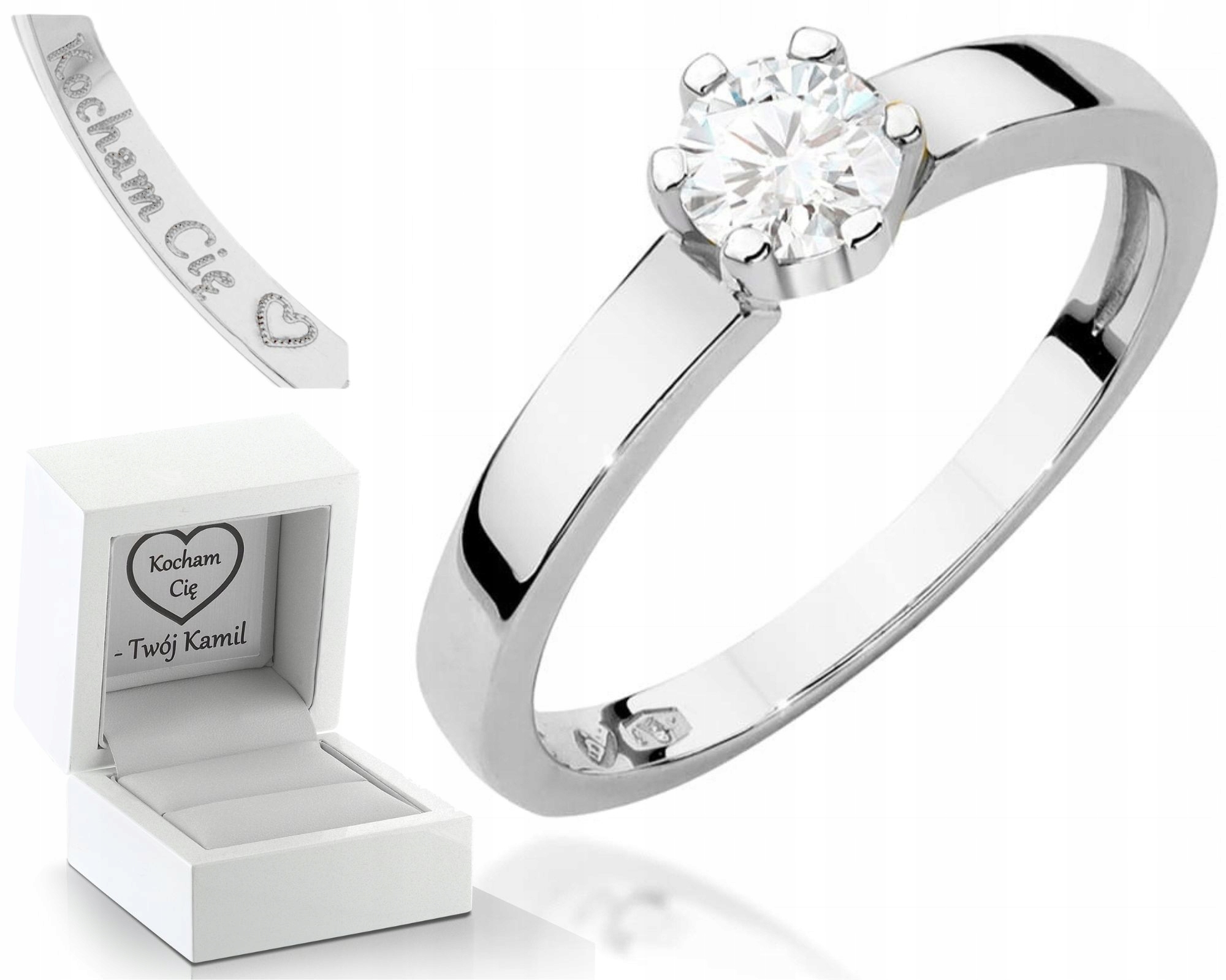 Bílé Zlato Prstýnek S Briliantem 0,25 Ct Dárek