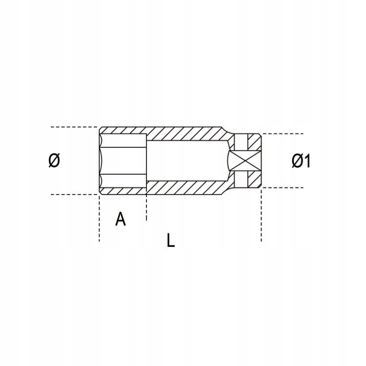 BETA NASADKA UDAROWA 1 6-KĄTNA 75 mm DŁUGA, 729L Mocowanie inne