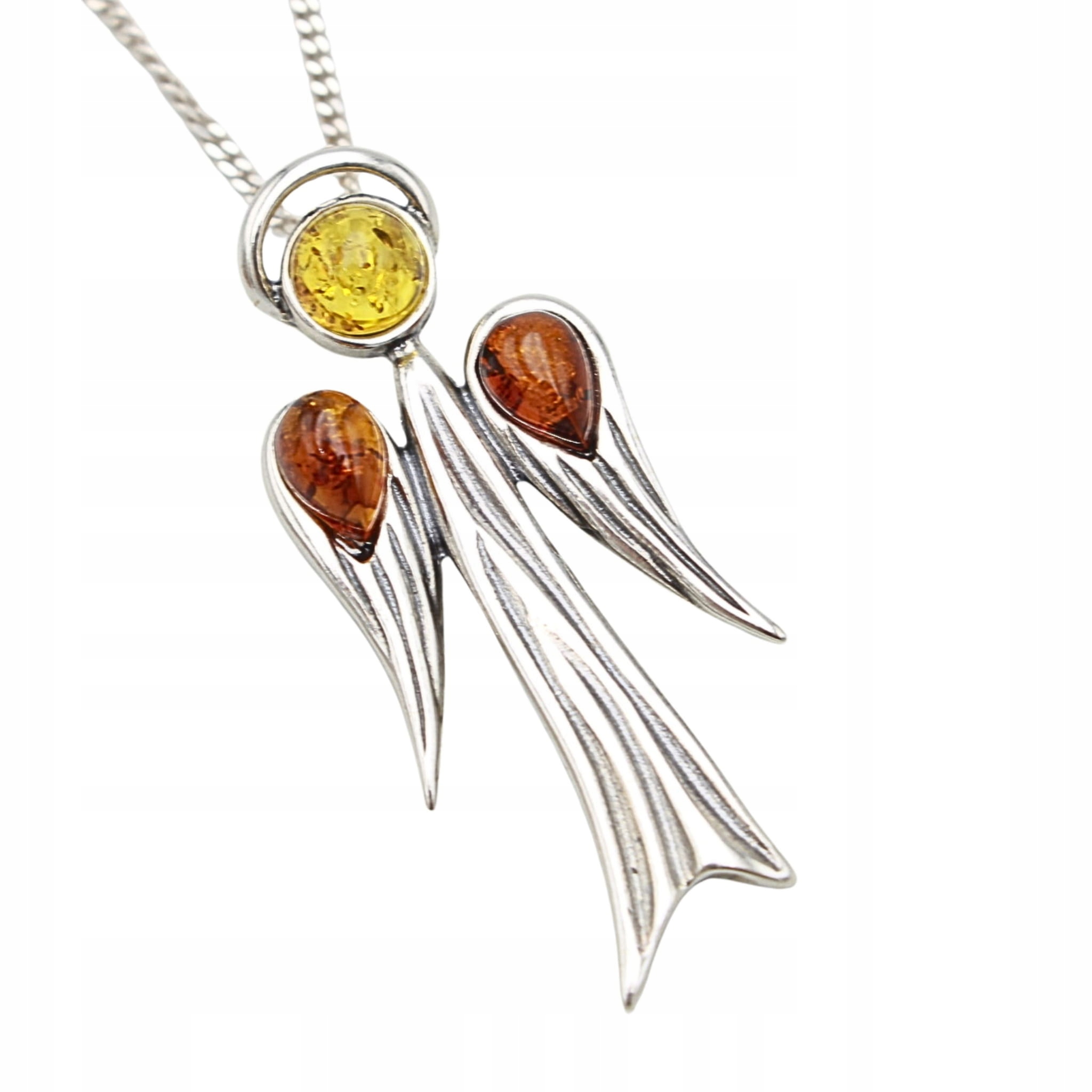 Přívěsek s jantarem Přírodní Stříbro řetízek