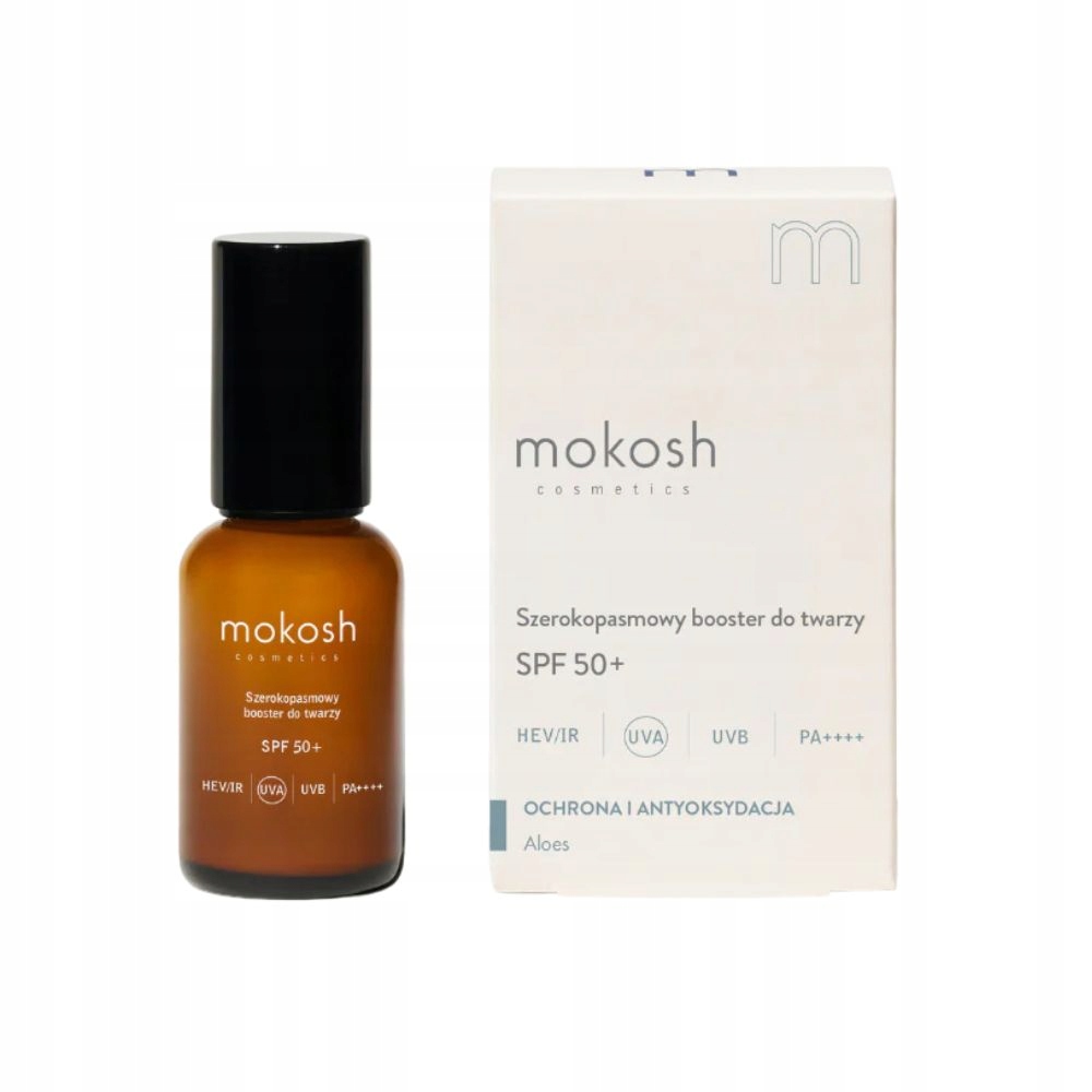 Booster szerokopasmowy do twarzy Spf 50+ Hev/ir Uva Mokosh 30 ml