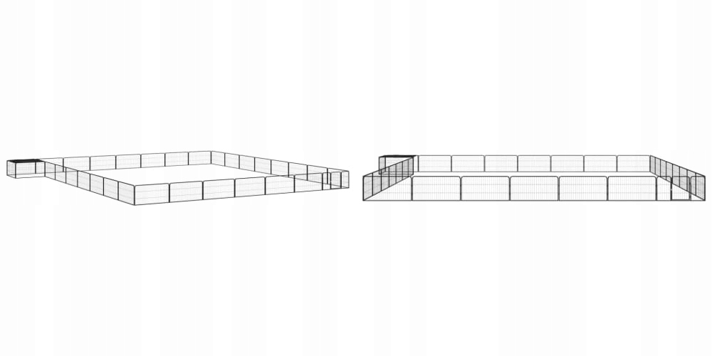Levně Černá, Kotec pro psa, 100 x 50 cm, ocel, 32 panelů