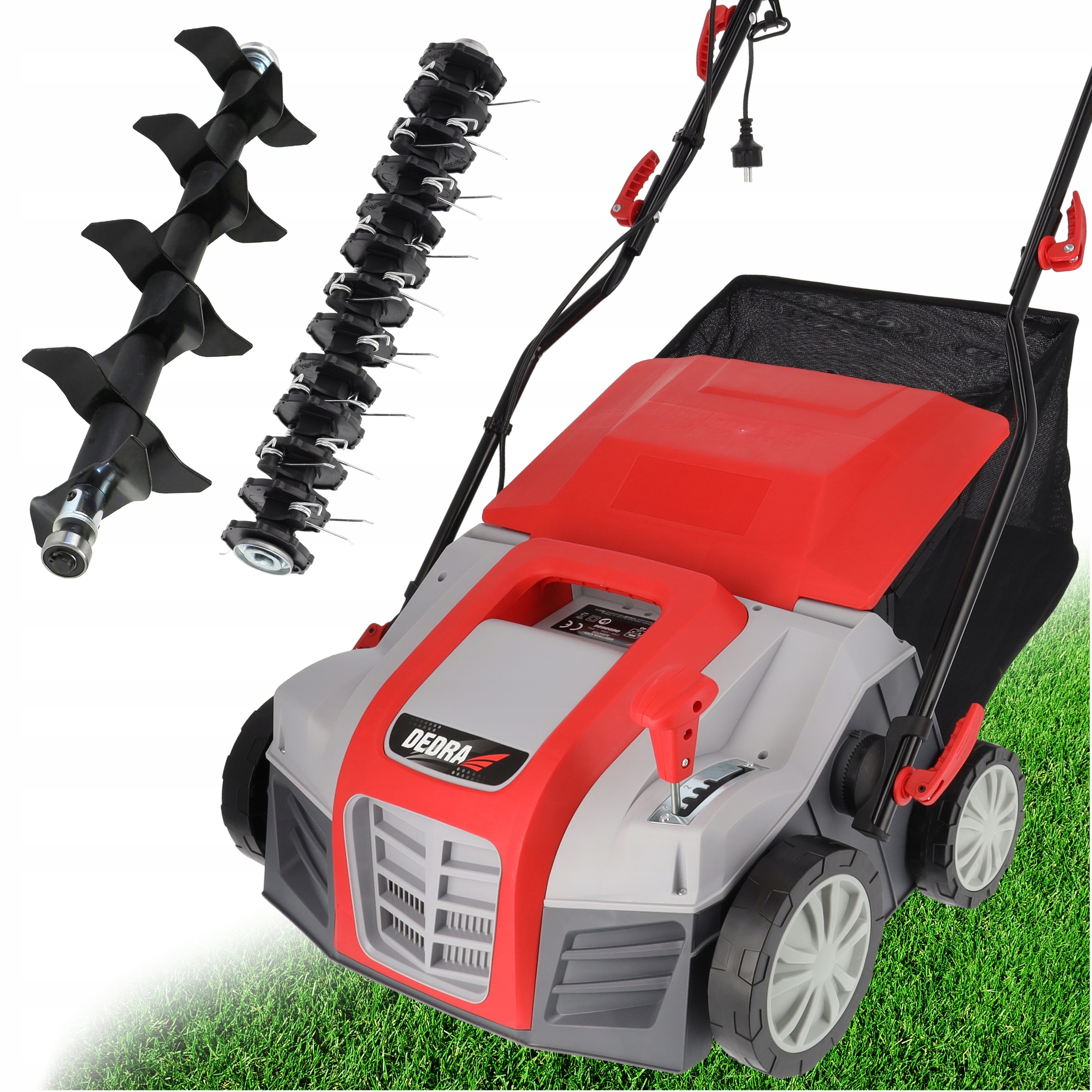 Wertykulator elektryczny Aerator do Trawy 2000W 40cm 2 Wałki Kosz 55L Dedra