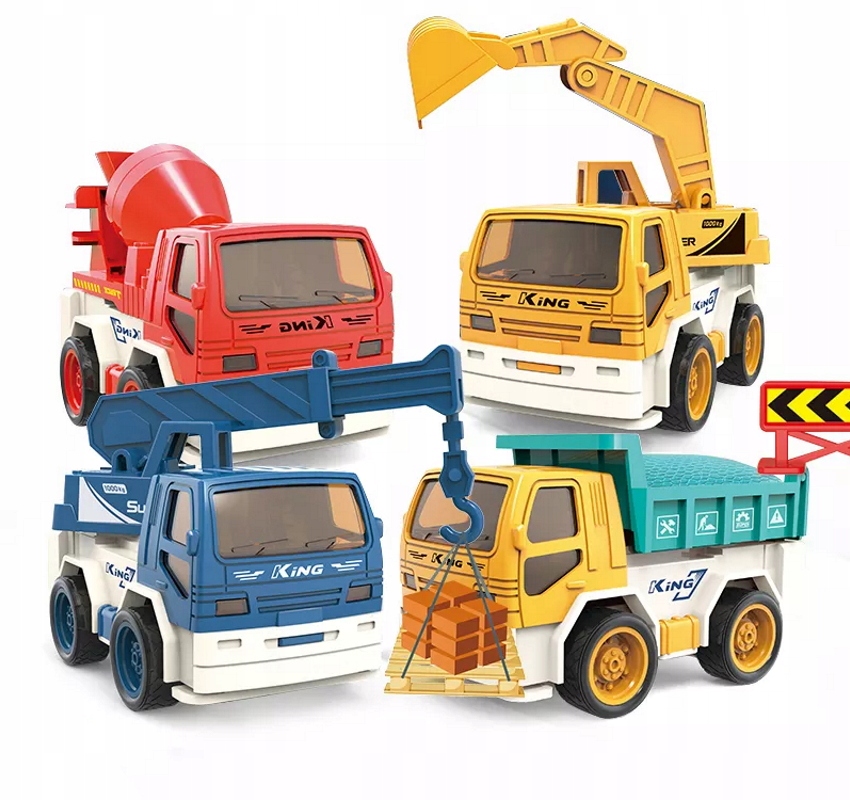 AUTA BUDOWLANE KOPARKA BETONIARKA DŹWIG WYWROTKA Wiek dziecka 3 lata +