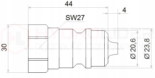 SZYBKOZŁĄCZE HYDRAULICZNE EURO WTYCZKA GW WEW M22 Numer katalogowy części 1.60.55.135