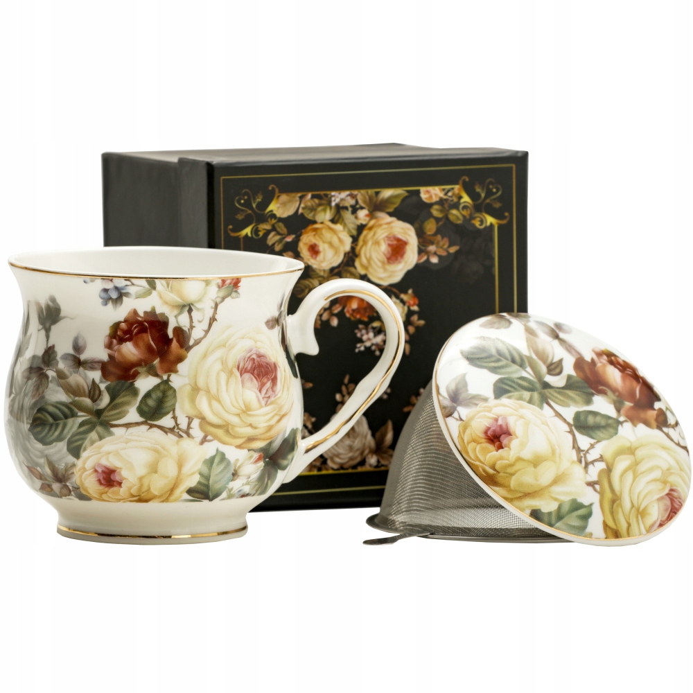 

Kubek porcelanowy z zaparzaczem i pokrywką 480 ml