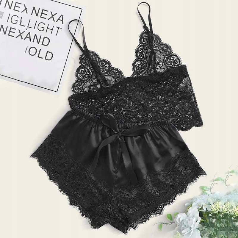 DAMSKI KOMPLET KOSZULKA NOCNA PIŻAMKA KORONKA Marka SNM