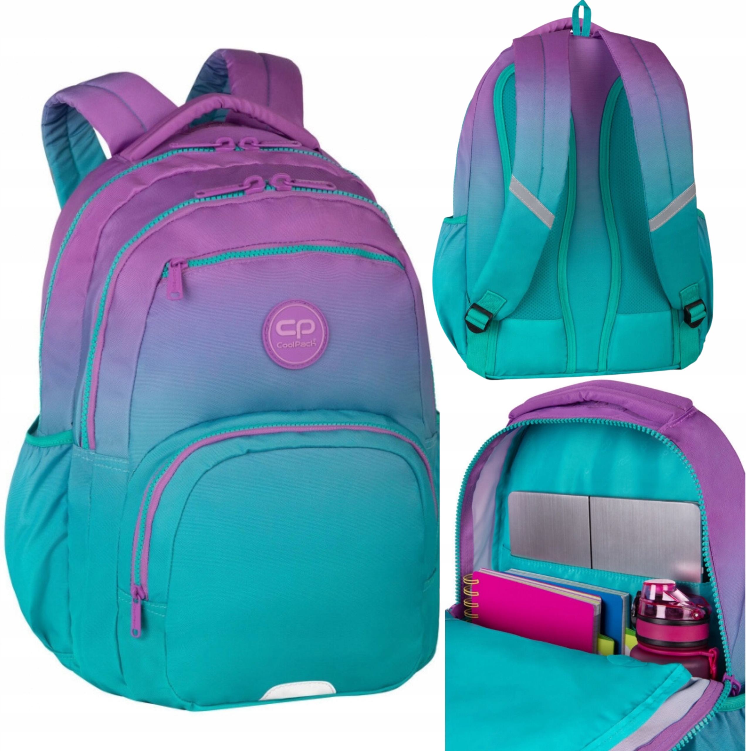 Plecak Szkolny 2-KOMOROWY 23L Lekki Gradient Blueberry Pastel Coolpack