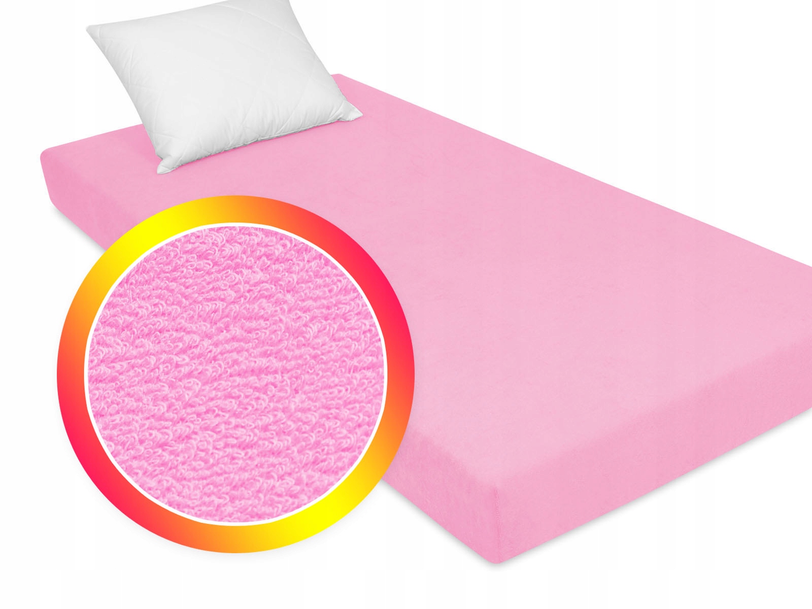 

Prześcieradło różowe jednokolorowe frotte 80x200