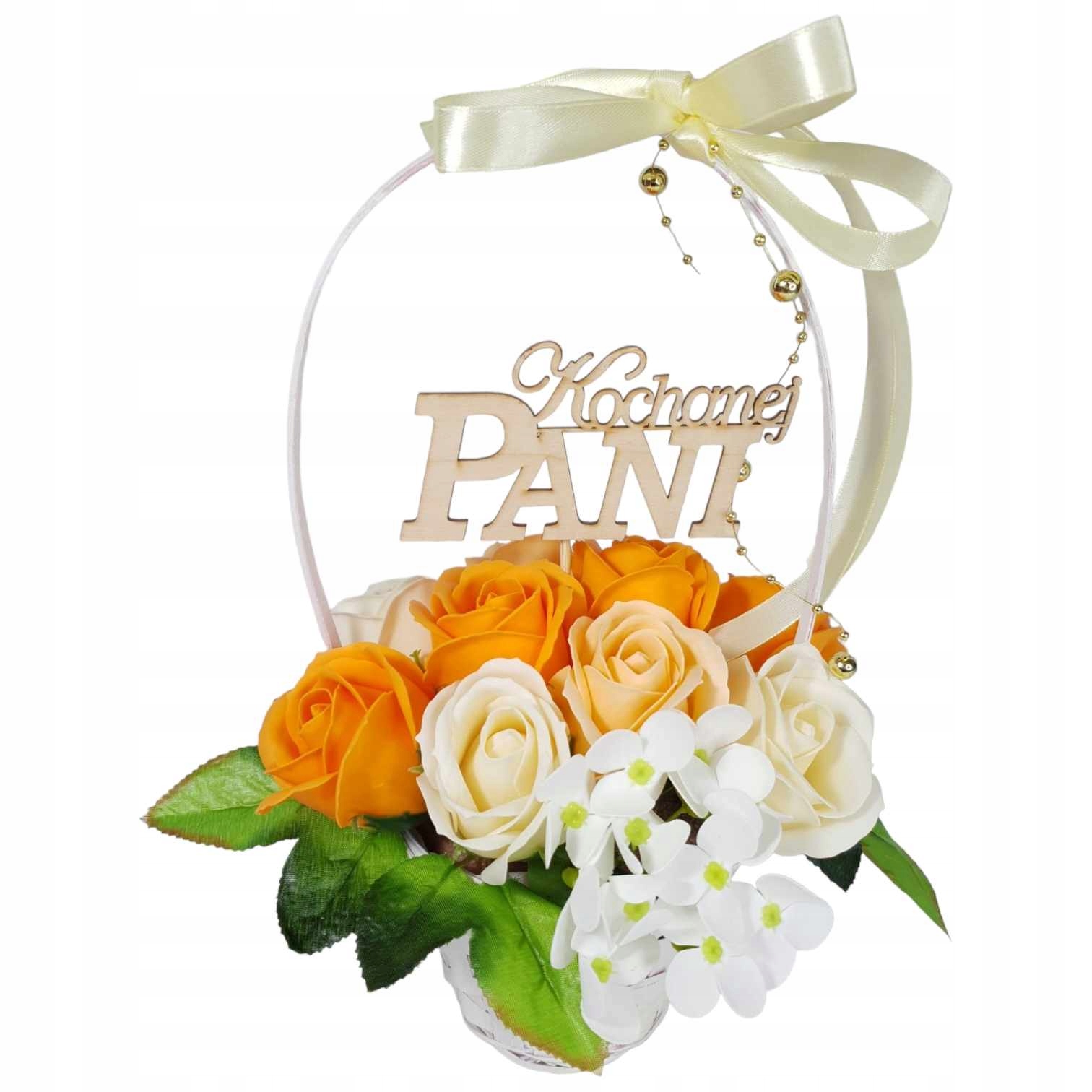 Bukiet kosz upominkowy róże mydlane kwiaty prezent topper GRATIS do wyboru Marka inna