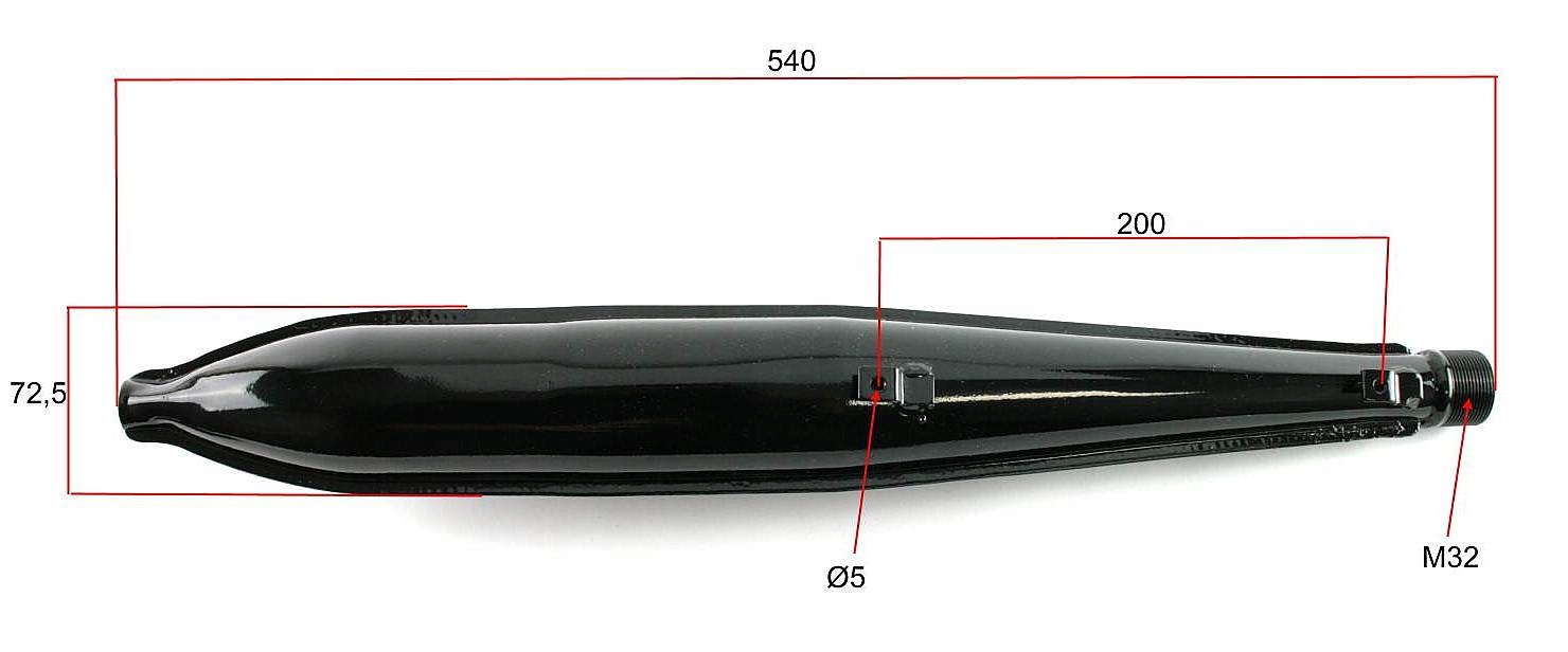 TŁUMIK CZARNY ROMET MOTORYNKA PONY RURA WYDECH Numer katalogowy części 4377