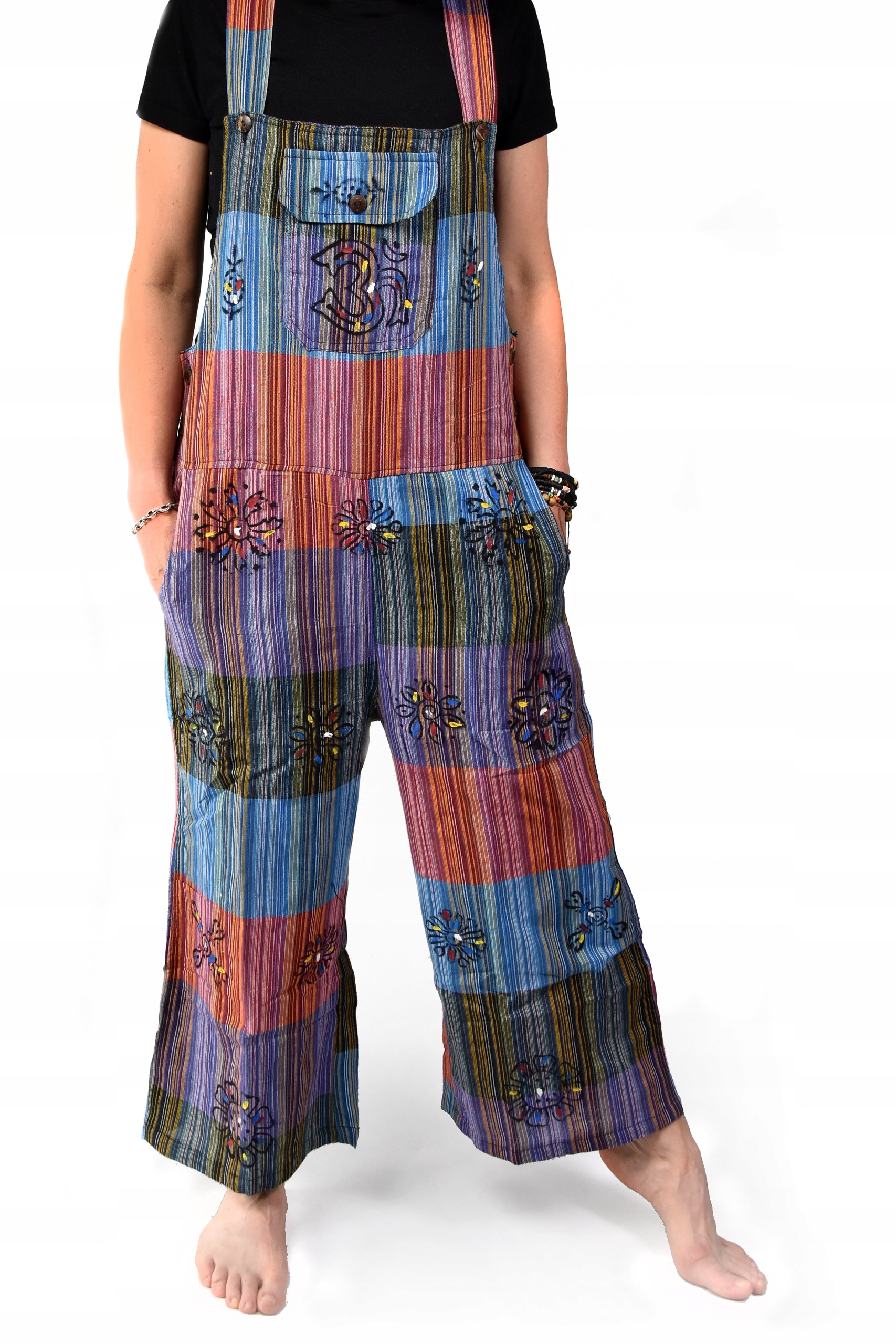 Kalhoty Zahradníčky barevné Handmade jako Malované