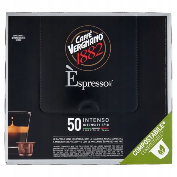 Levně Kapsle italský Vergano espresso intenso káva 50 pro systém Nespresso