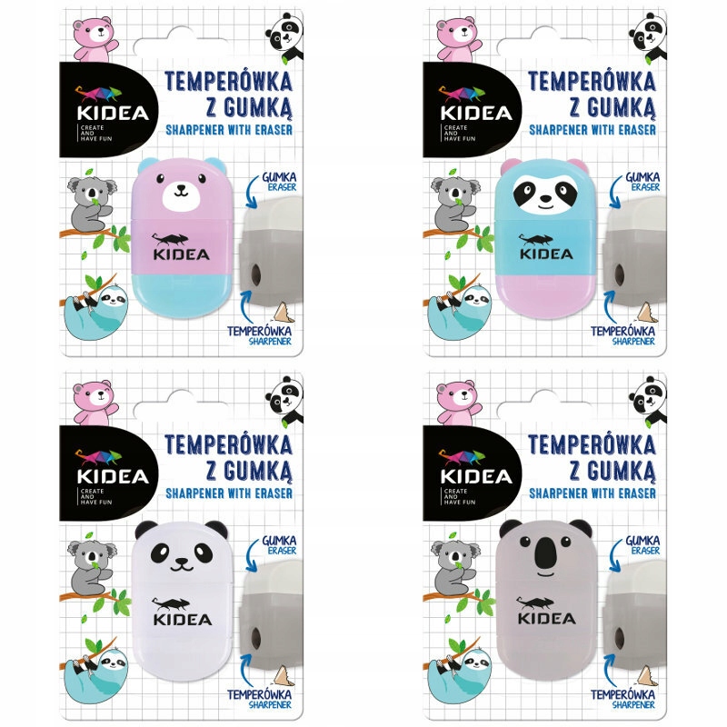 Temperówka z Gumką Misie Temperówki SZKOLNE OSTRZAŁKA dla Dziecka Porządna