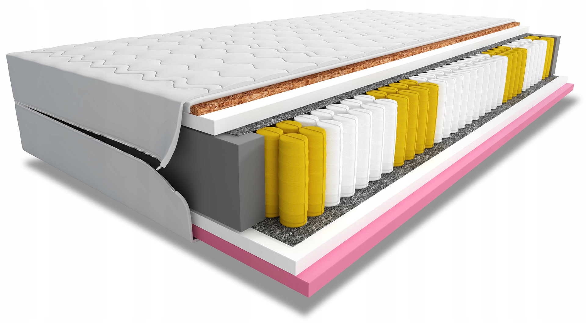 Taštičková Matrace S Kokosovým Vláknem 160x200 H2 H4 oboustranně prošívaná