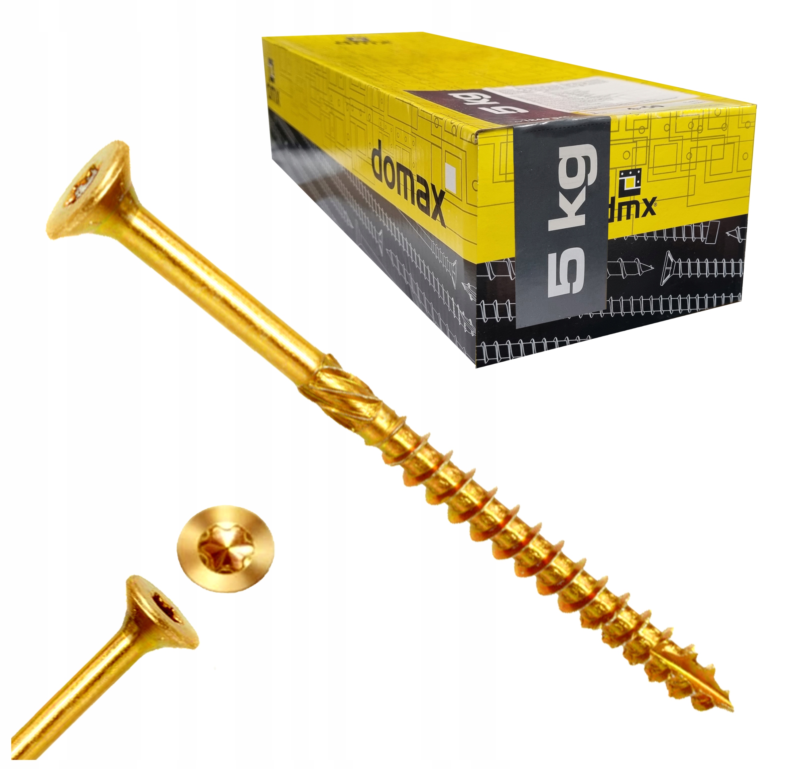 Tesařské Vruty Do Dřeva Kuželové 4x60 Torx TX20 5KG Domax