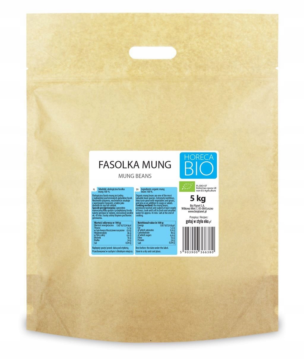 Levně 1X Fazole Mung Bio 5 kg Horeca