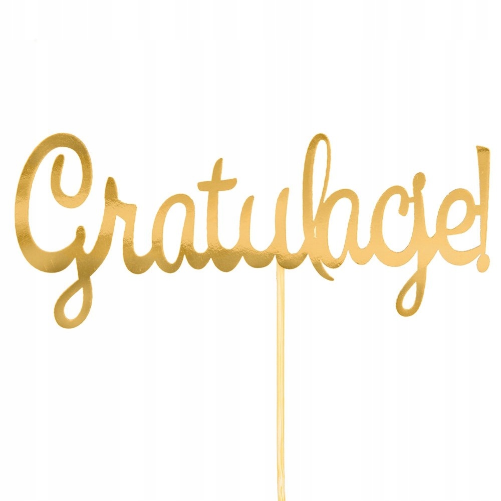 

Topper Gratulacje Złoty na tort gold dekoracja