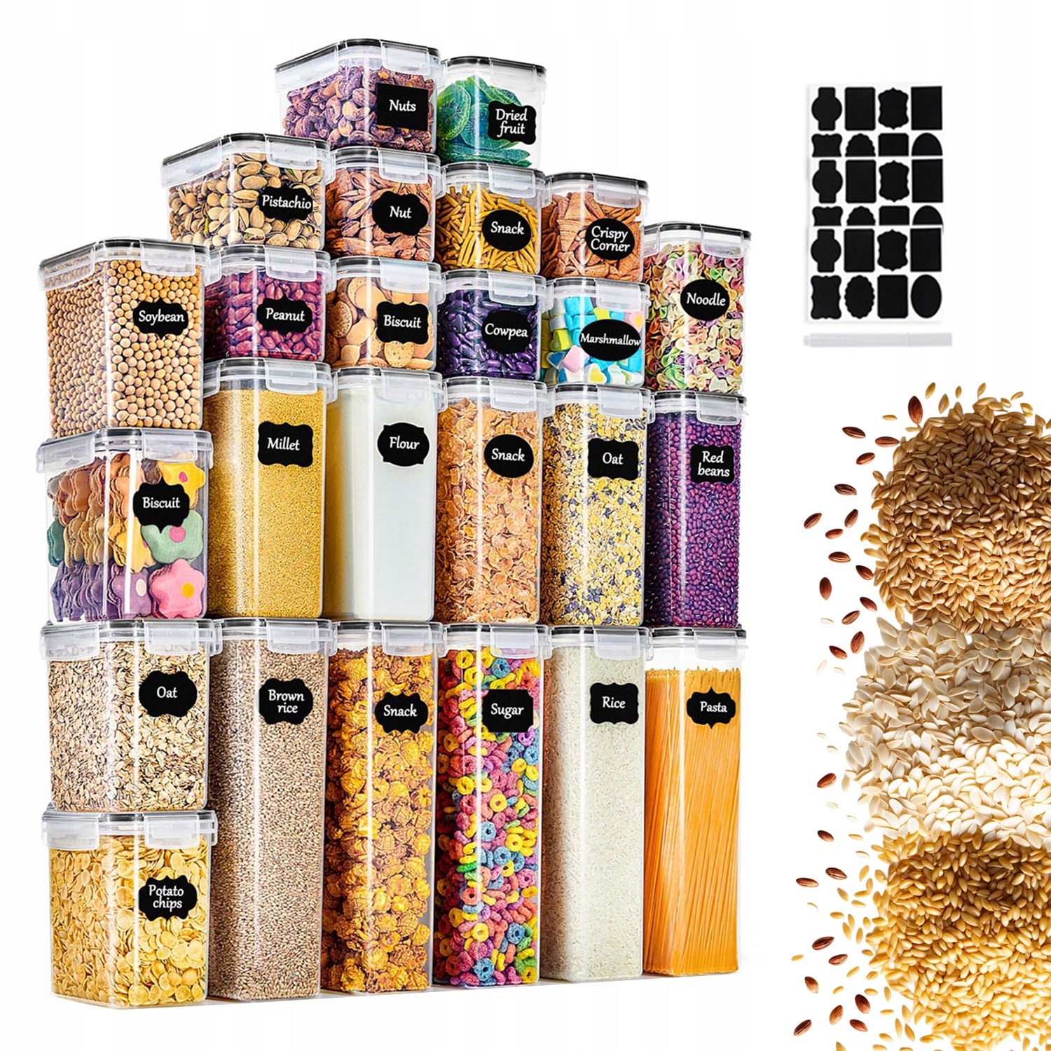 Sada 25 Nádob Na Potraviny Bpa Free 4 Velikosti S Těsněním