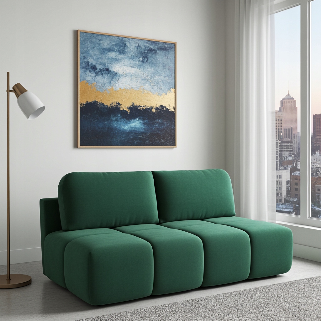 Zelená Malá Rozkládací Pohovka S Funkcí Spaní Honey Mini Pohovka Do Obývacího Pokoje