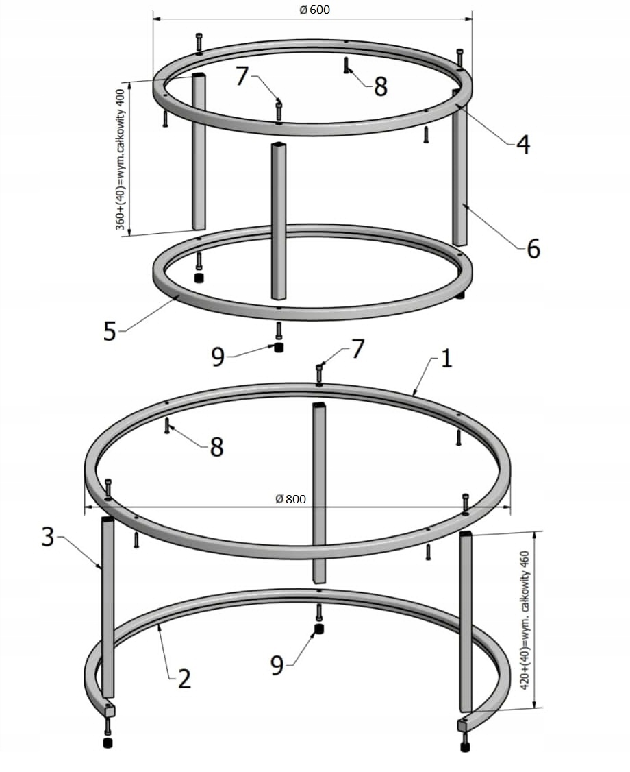 ZESTAW STOLIKÓW KAWOWYCH OKRĄGŁE MJU - CZARNY MAT Kolekcja MJU