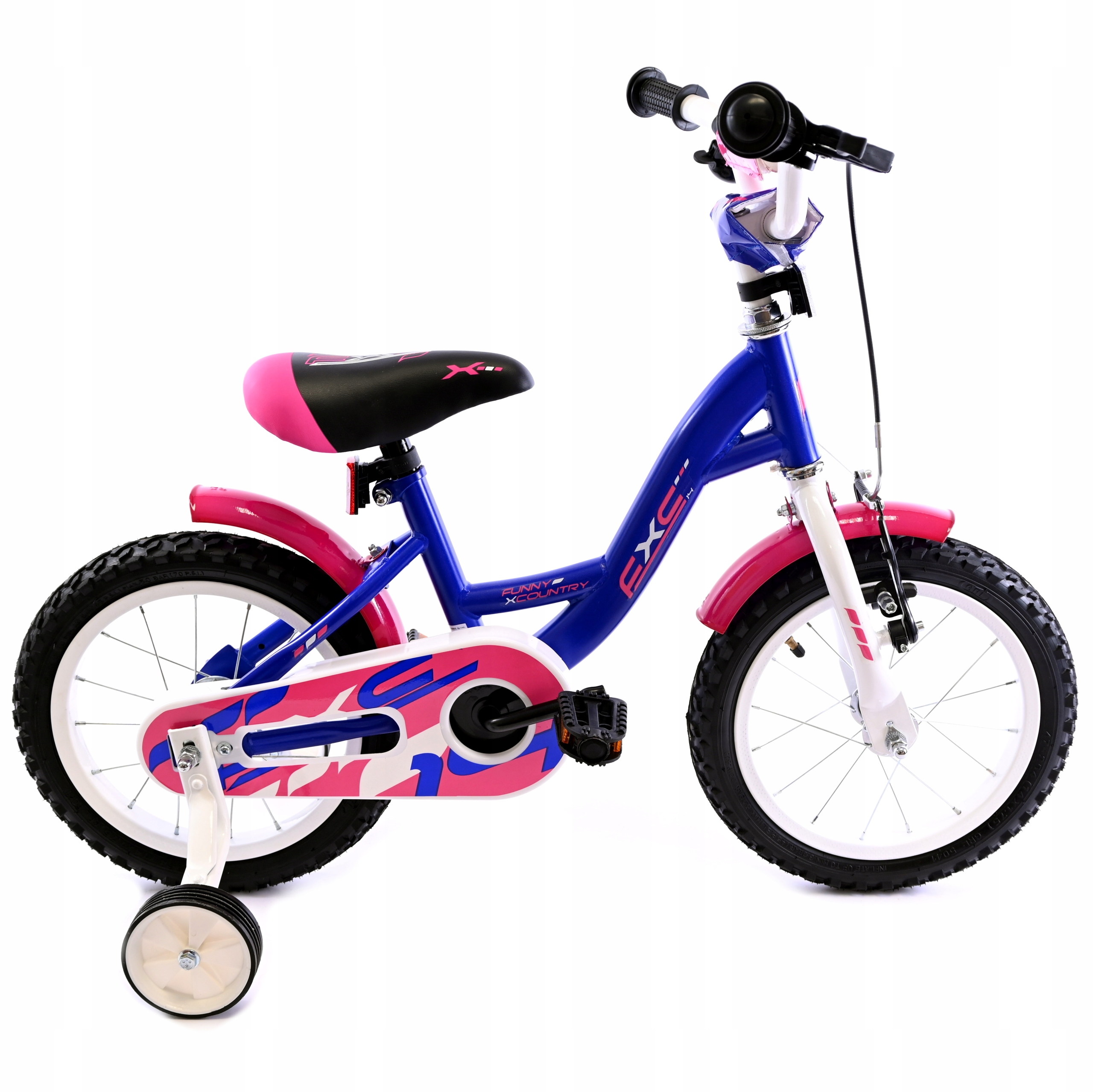 Lekki Rower Dla Dziewczynki 14 Cali Niebieski Dla Dzieci Kółka Boczne