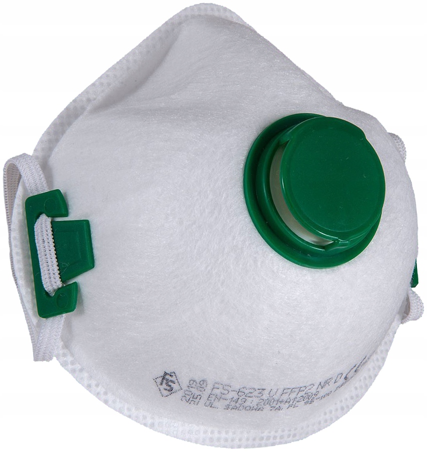 Maska półmaska filtrująca przeciwpyłowa FFP2 z zaworkiem FS-623V FFP2 Nr D