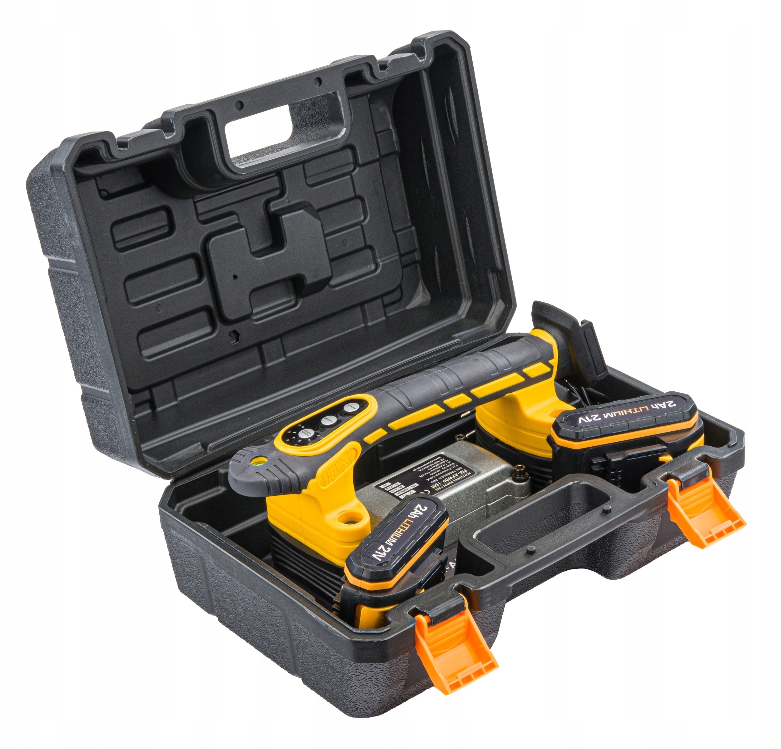 VIBRĀCIJAS PIESŪKŅOTĀJS FLĪŽU IEKLĀŠANAI VIBRĀTORS LĪDZINĀŠANAI 2xACU 21V Rotācijas ātrums 12000 apgr./min