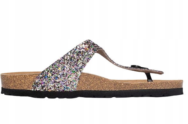 Bayton Žabky S Se Třpytkami A Přezkou Na Korkové Podrážce 36 3CA