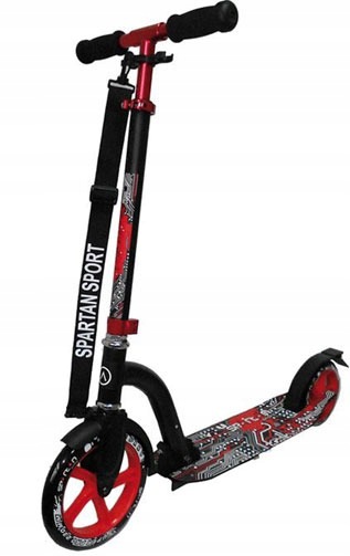 Skládací hliníková koloběžka Spartan Jumbo II Černá Kola 230/180 mm ABEC-7