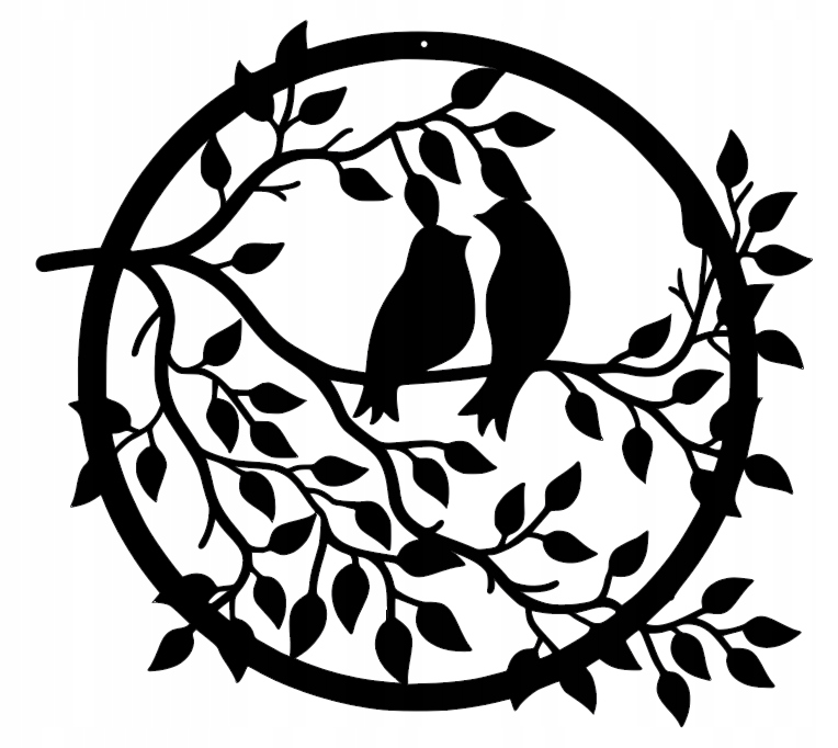 

P3 Zawieszka Ptaki dekor ozdoba ażurowa czarna boh