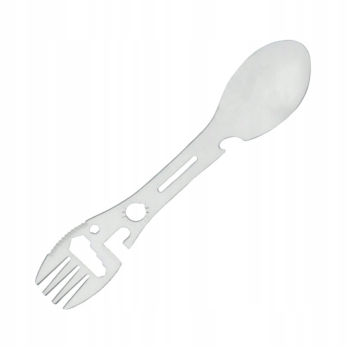 Niezbędnik Turystyczny ST0 Srebrny Spork 5w1 Sztućce Survival Edc Lekki