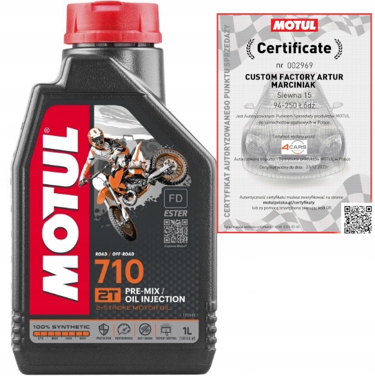 

Motul 710 2T Olej Syntetyk Do Mieszanki Jaso Fd 1L
