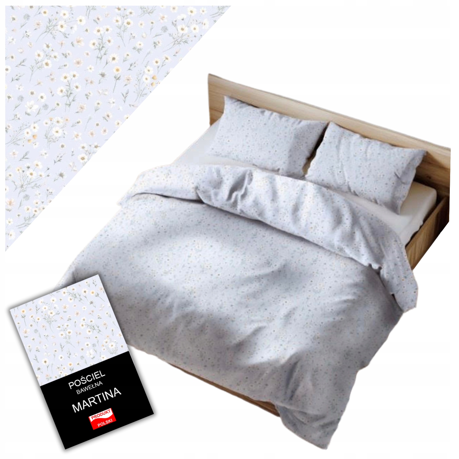 Povlečení 160x200 Bavlna Sada 3 dílů Polsko Šedá S Květinami