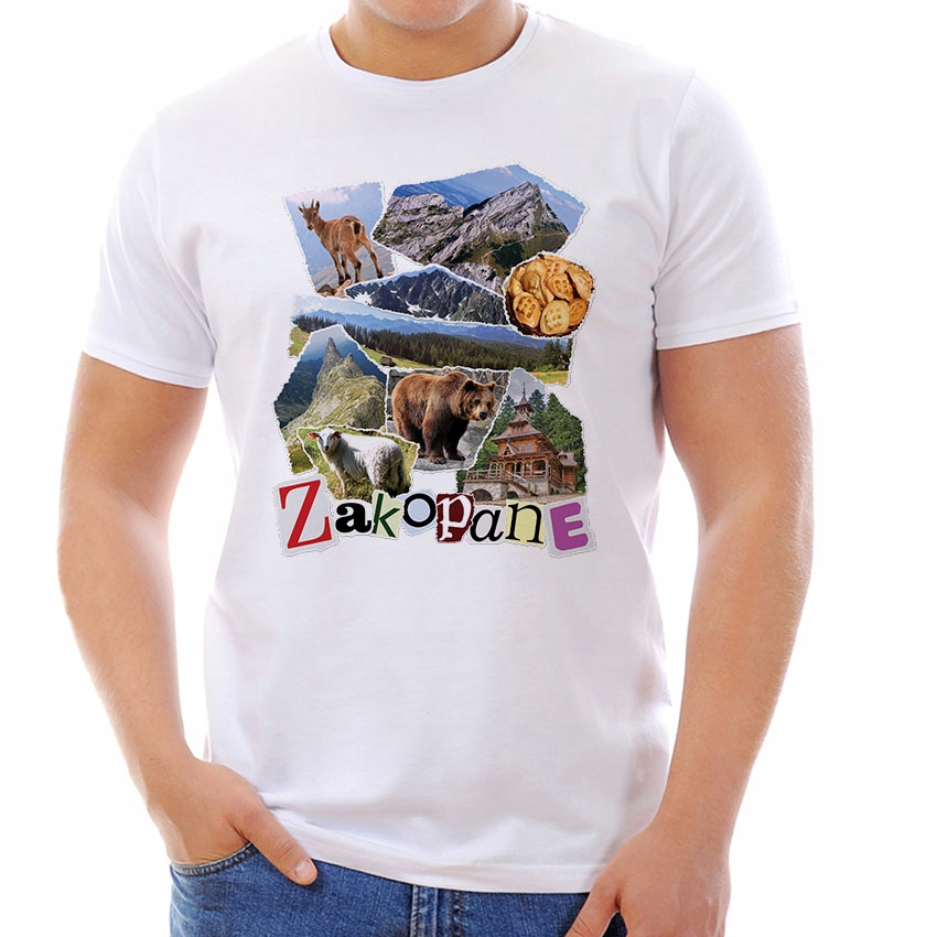 

Koszulka Zakopane Kolaż (M):: XXL,: biały