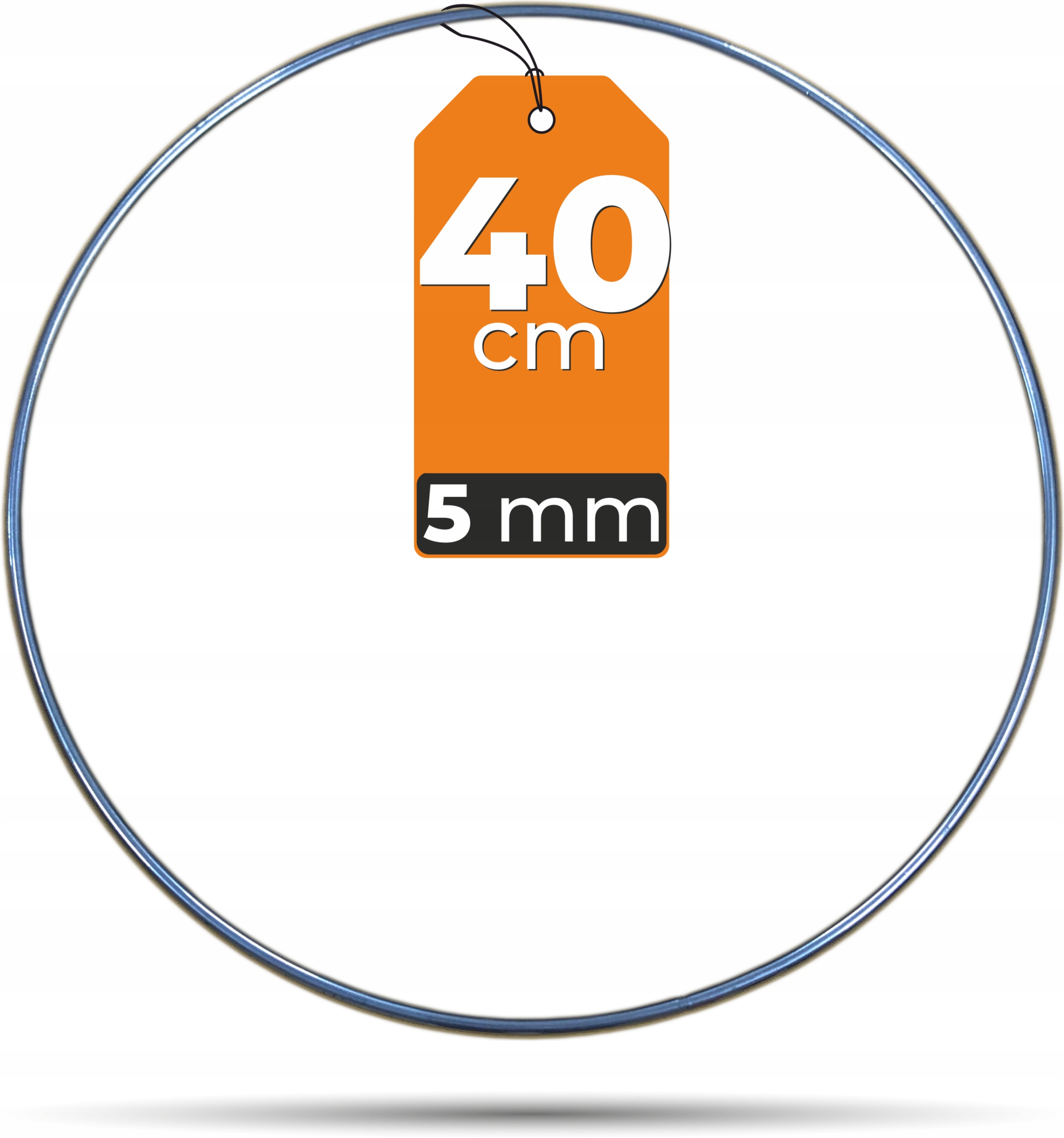 Srebrna obręcz łapacz snów makram 40 cm 5 mm Gruba