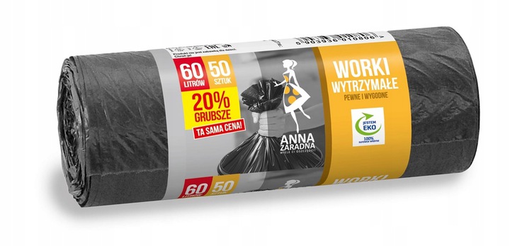

Az Worki na śmieci Wytrzymałe 60L 50szt. (hdpe)