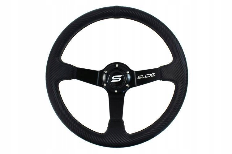 Kierownica Sportowa Rajdowa SLIDE 350mm offset:90mm Carbon Black TUNING