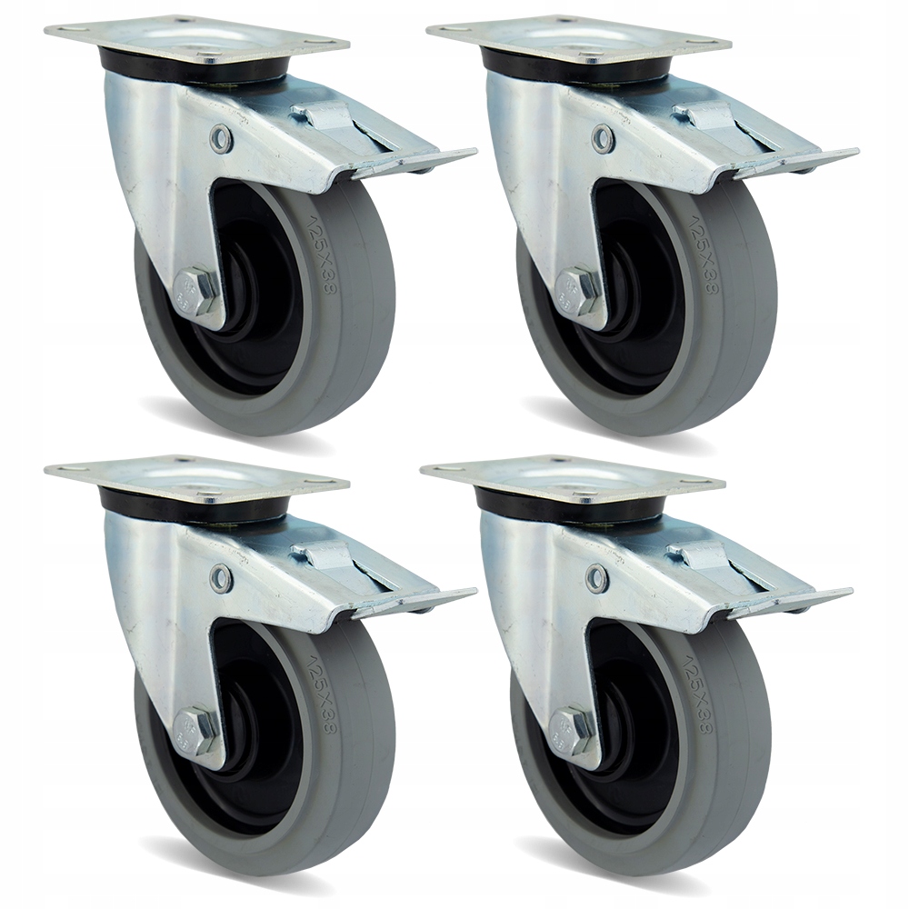 4x2HPOGUS125K1 Kolo Polyamid Guma FI125 kočárek komplet 4 ks