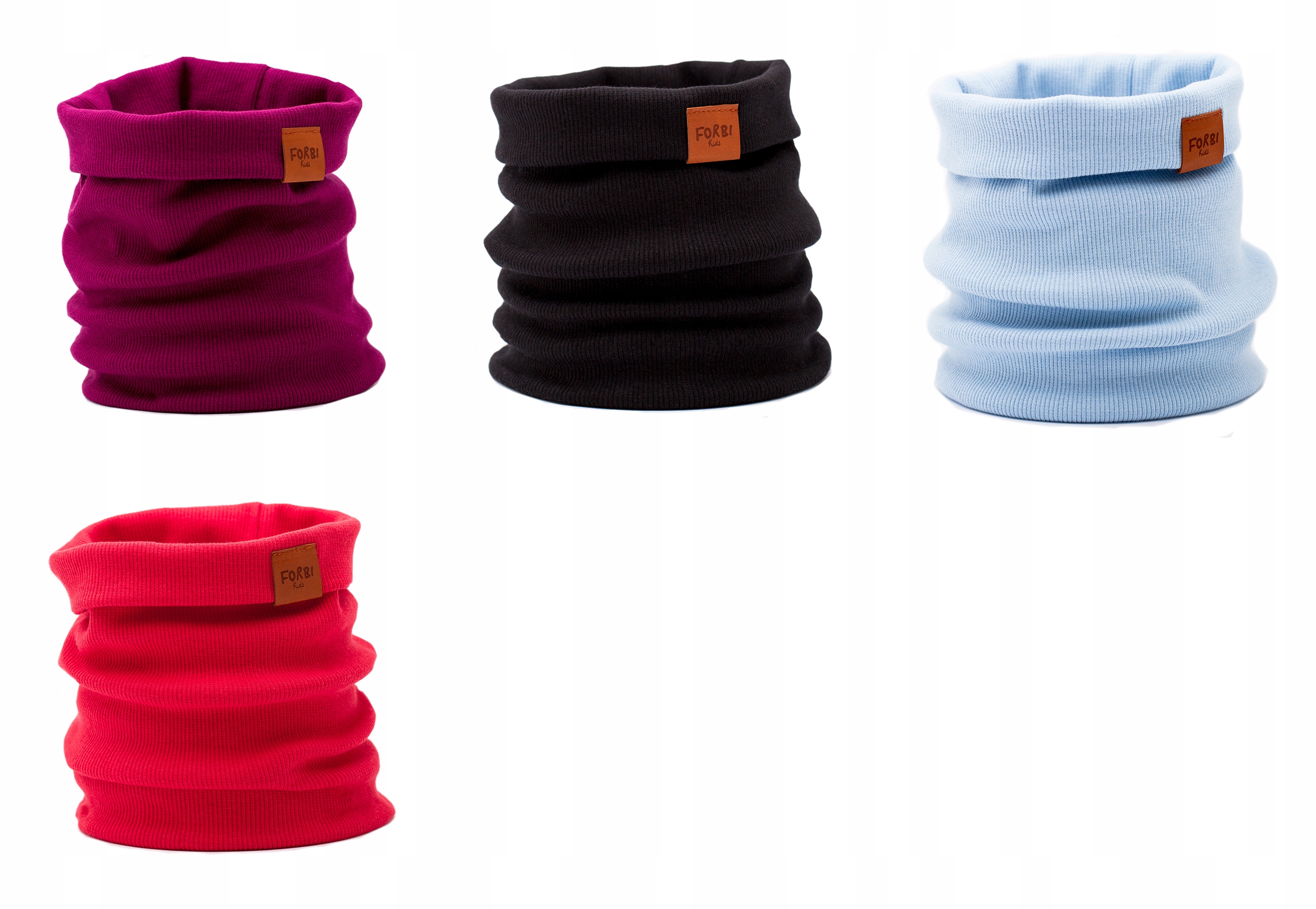 Komin dziewczęcy zimowy golf bawełniany podwójny prążek ściągacz PUDROWY S Materiał dominujący bawełna