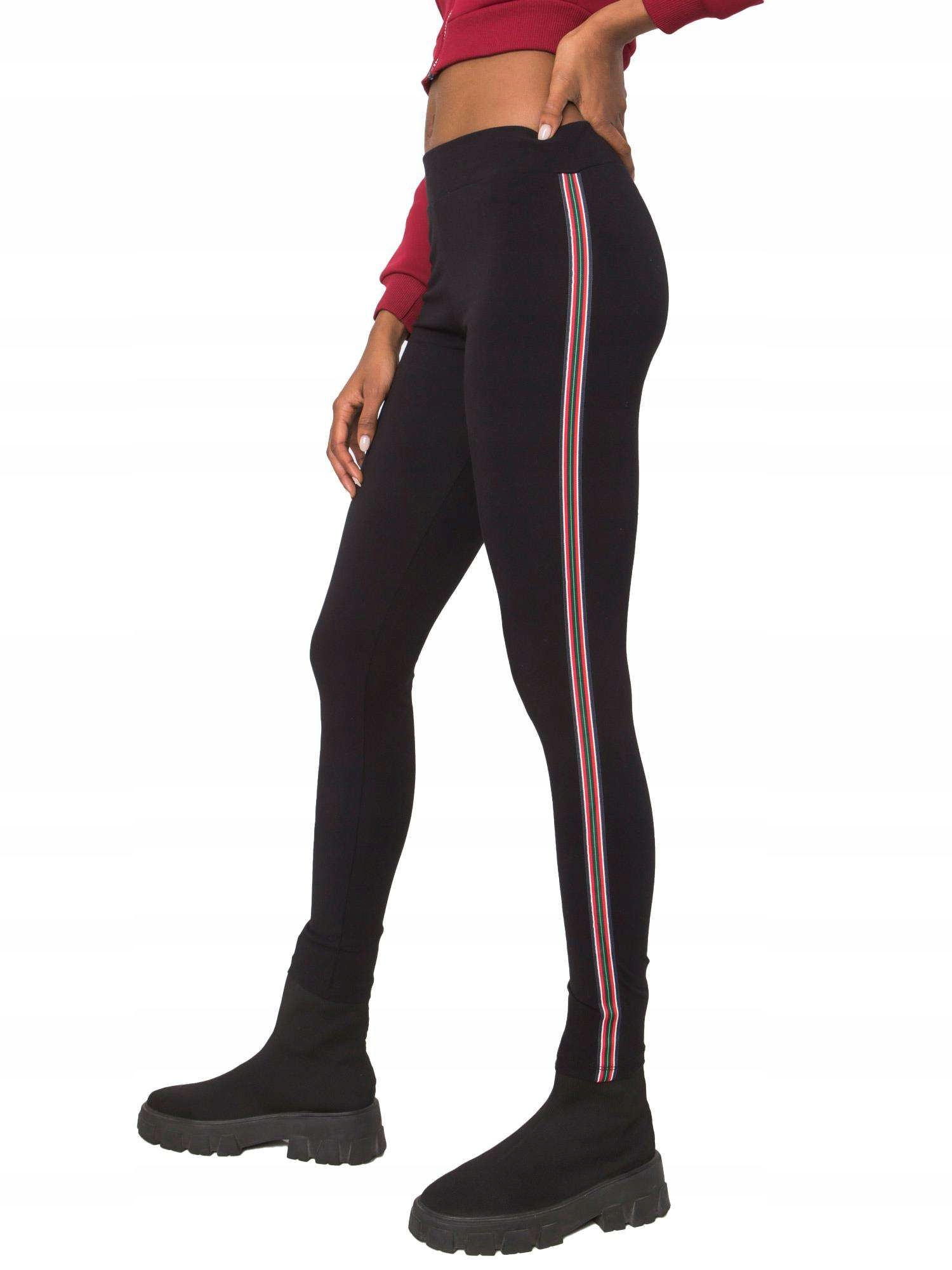 

Damskie Bawełniane Legginsy z lampasami - L