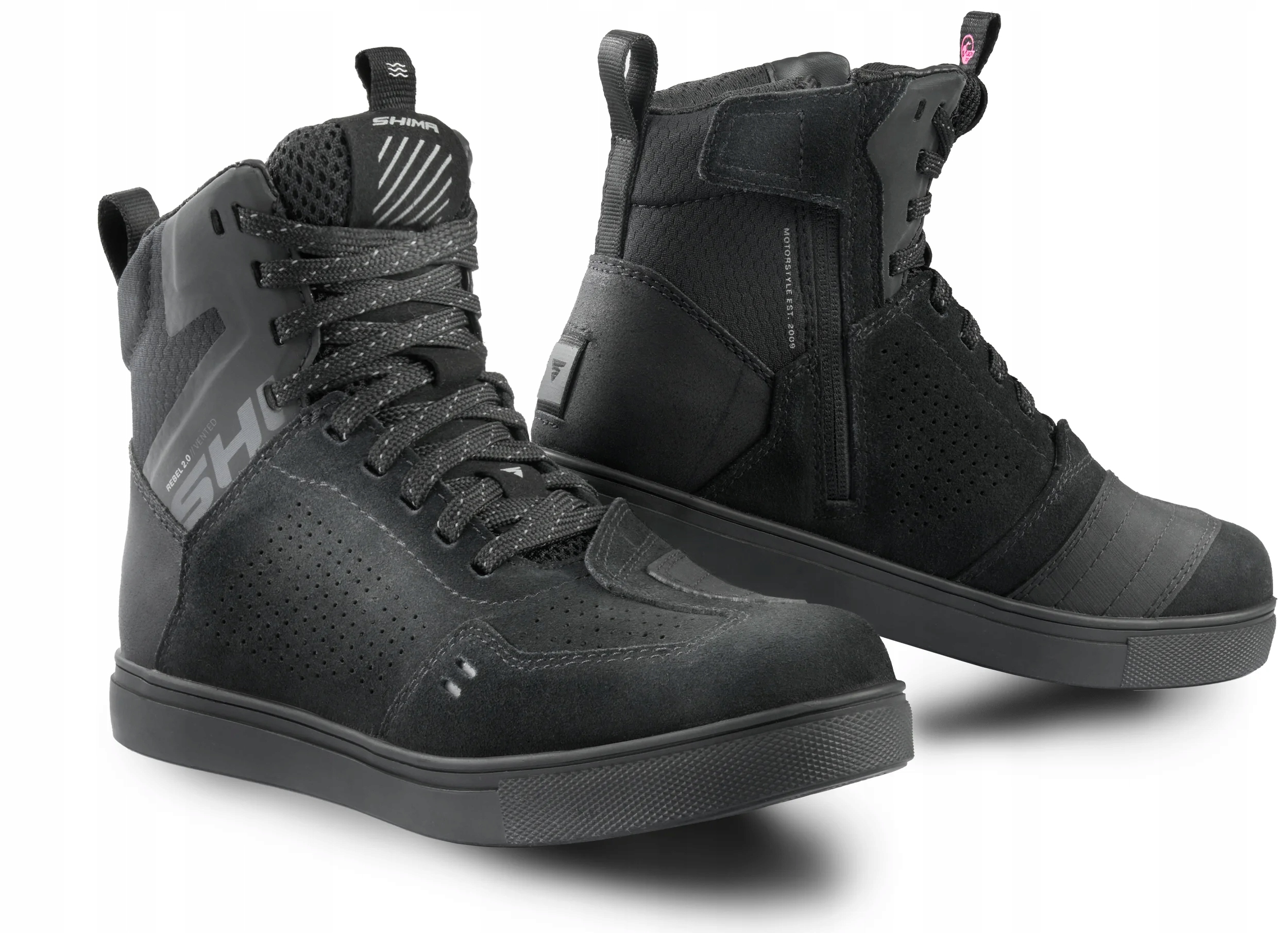 Krátke Motocyklové Topánky Shima Rebel 2.0 Vent Dámske Čierne Lady Čierne