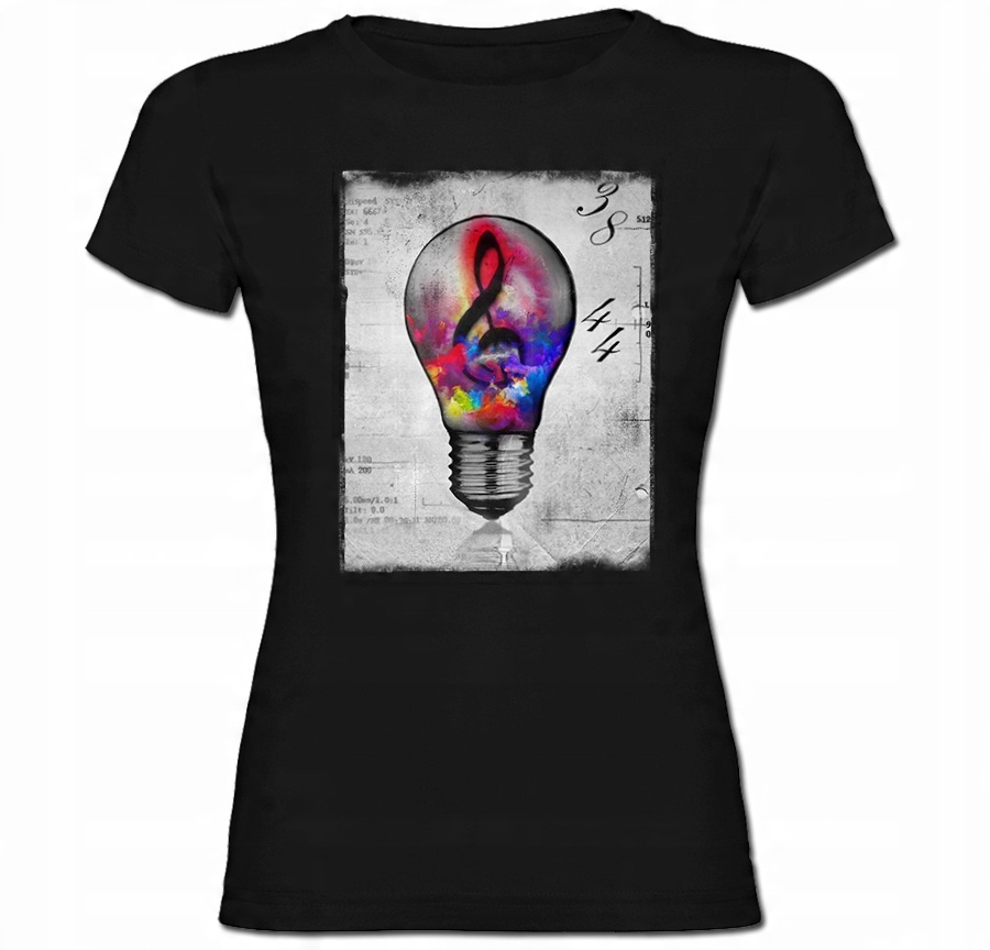 

Tshirt damski Żarówka Nutka Nuta Muzyk Muzyka XL