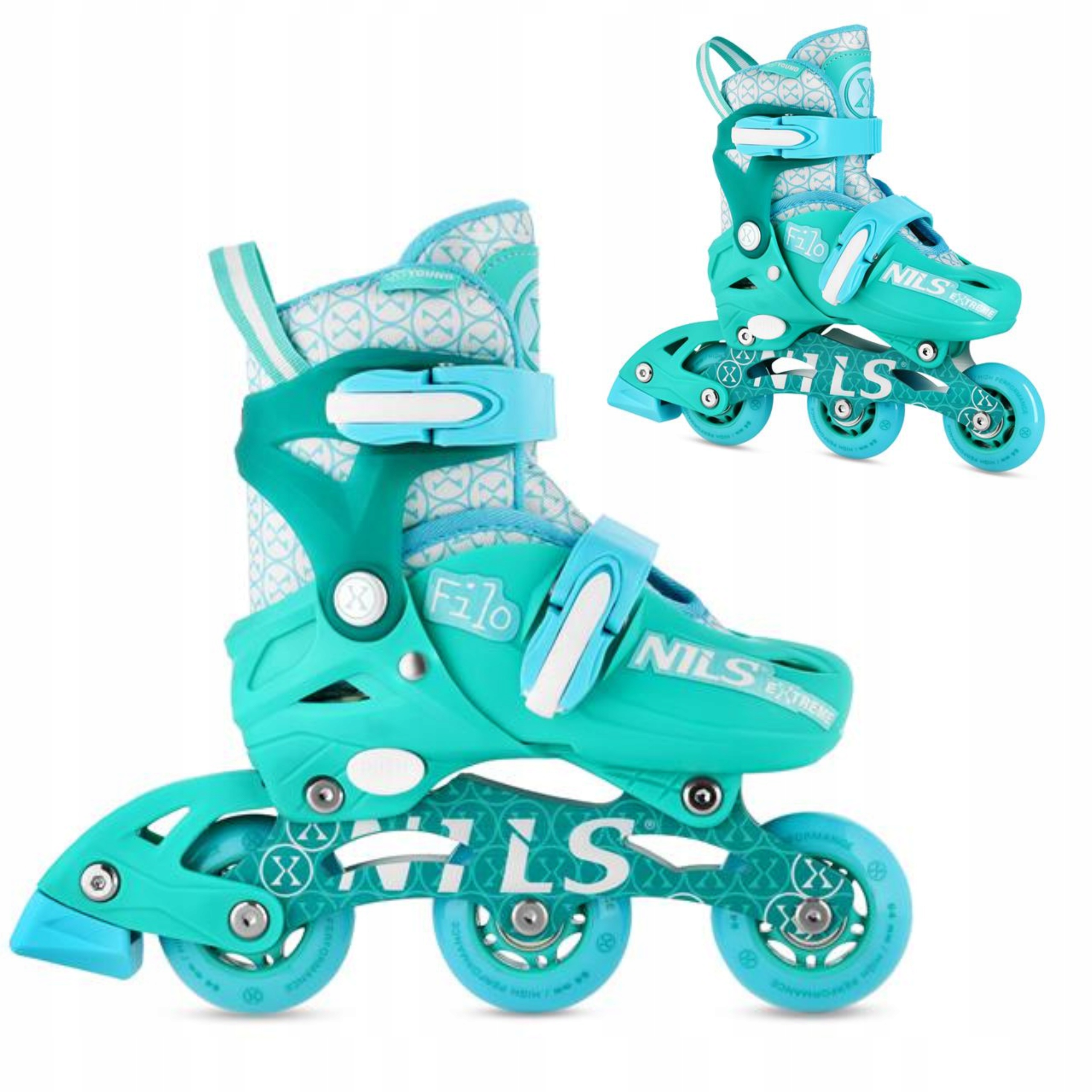 Brusle 2v1 pro děti kolečkové brusle vel. XS(26-29) zelené Nils