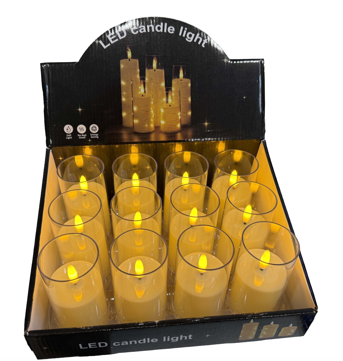 Set 12 x Led Svíčky Ve Skle Vánoční 10 CM