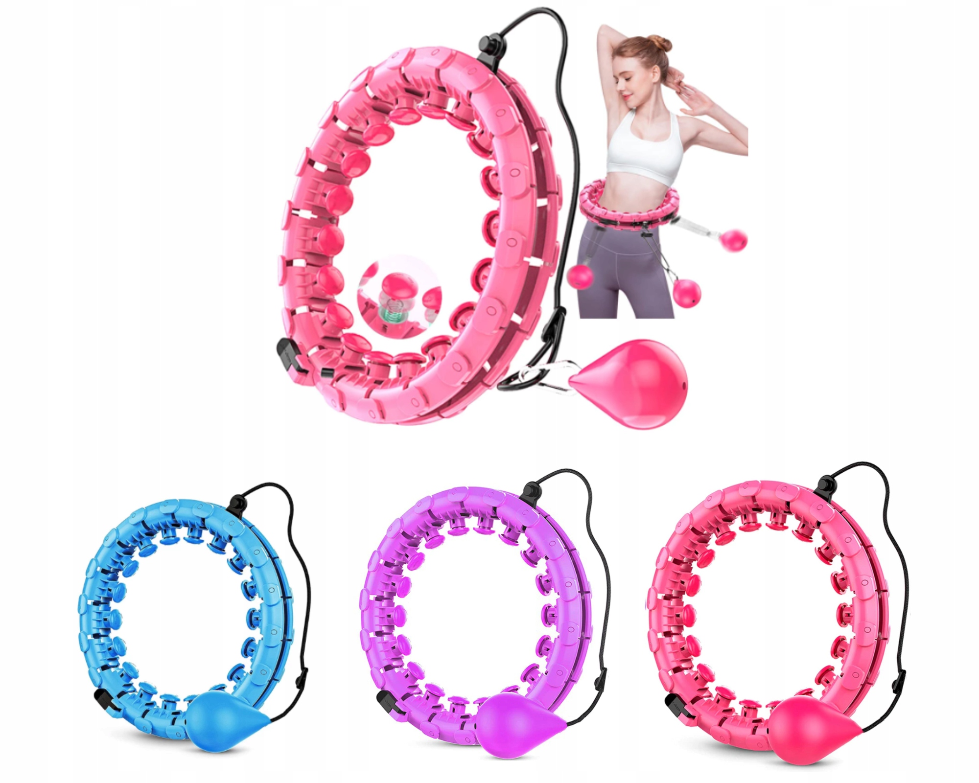 

Koło Hula Hop Fitness XXL Z Masażerem Obciążnik