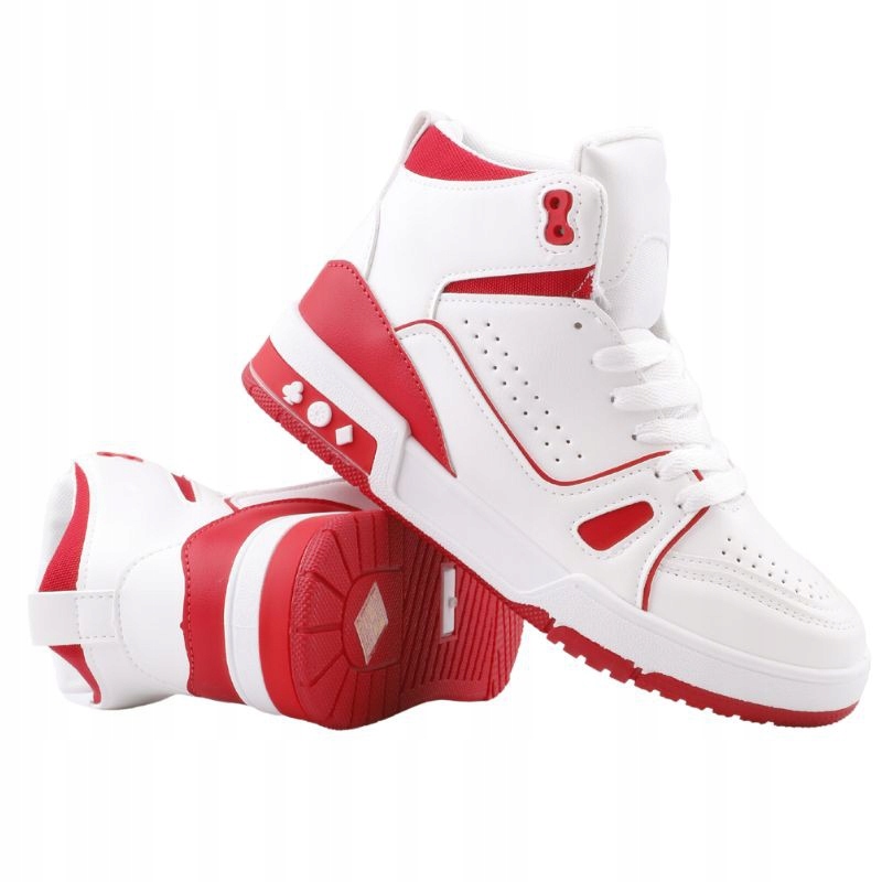 

Biało Czerwone Buty Sportowe Dziecięce Sneakersy