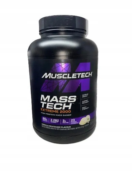 MuscleTech Mass-Tech Extreme 2000 Gainer Vanilkový Milkshake 2720g
